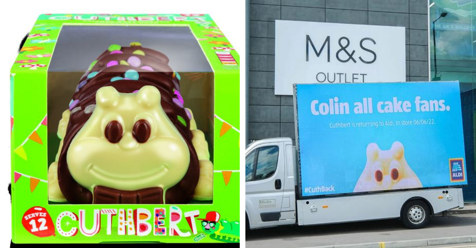 Aldi announces Cuthbert the Caterpillar's return by trolling M&S
