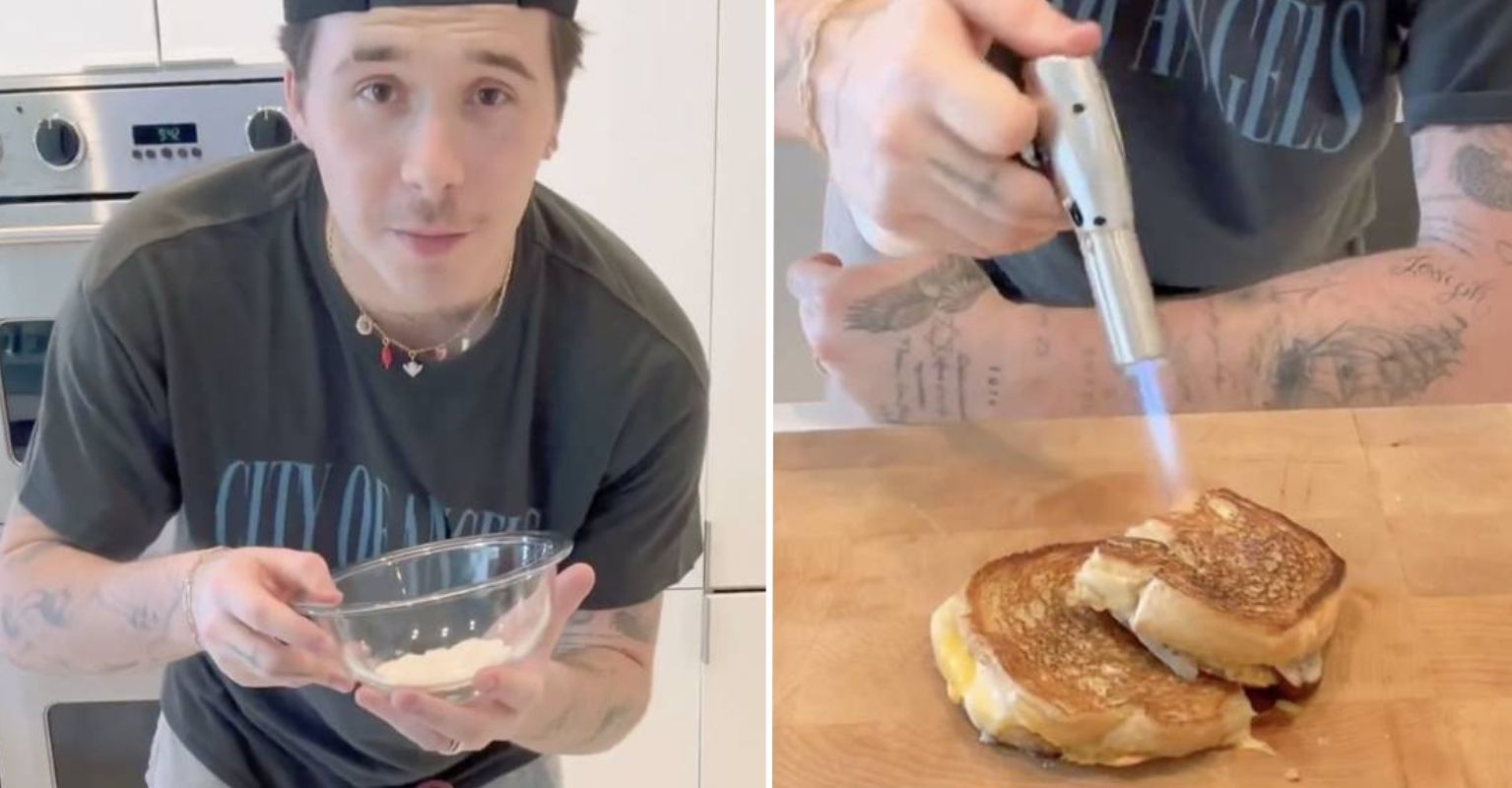 Brooklyn Beckham trolled for blowtorching grilled cheese sandwich