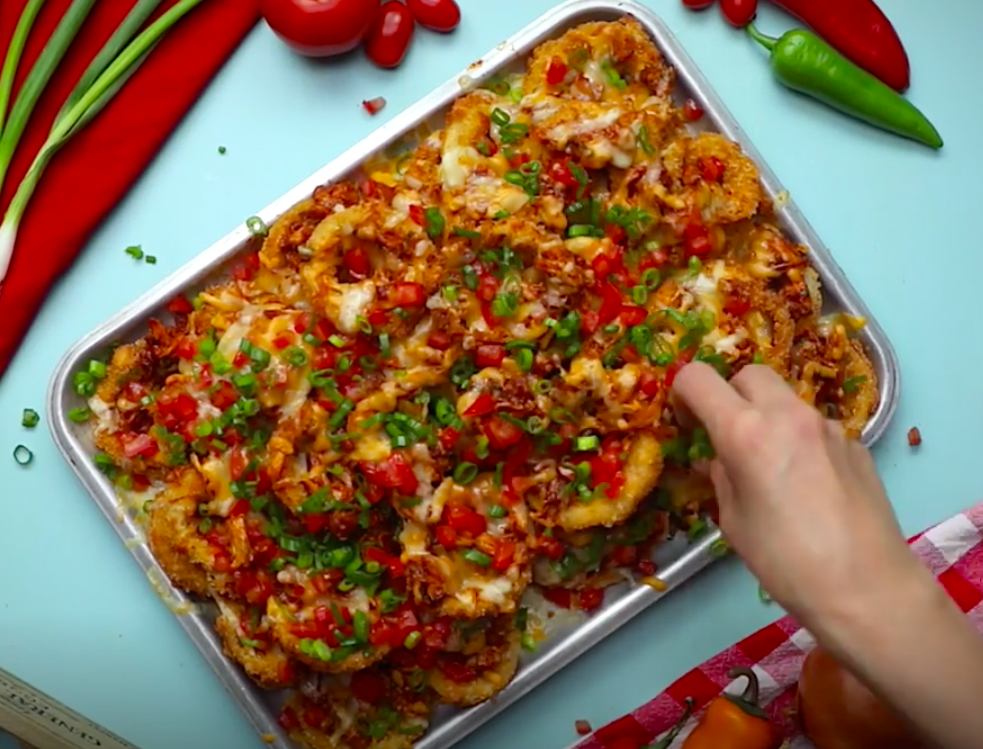 BBQ Chicken Loaded Onion Rings Recipe | Twisted