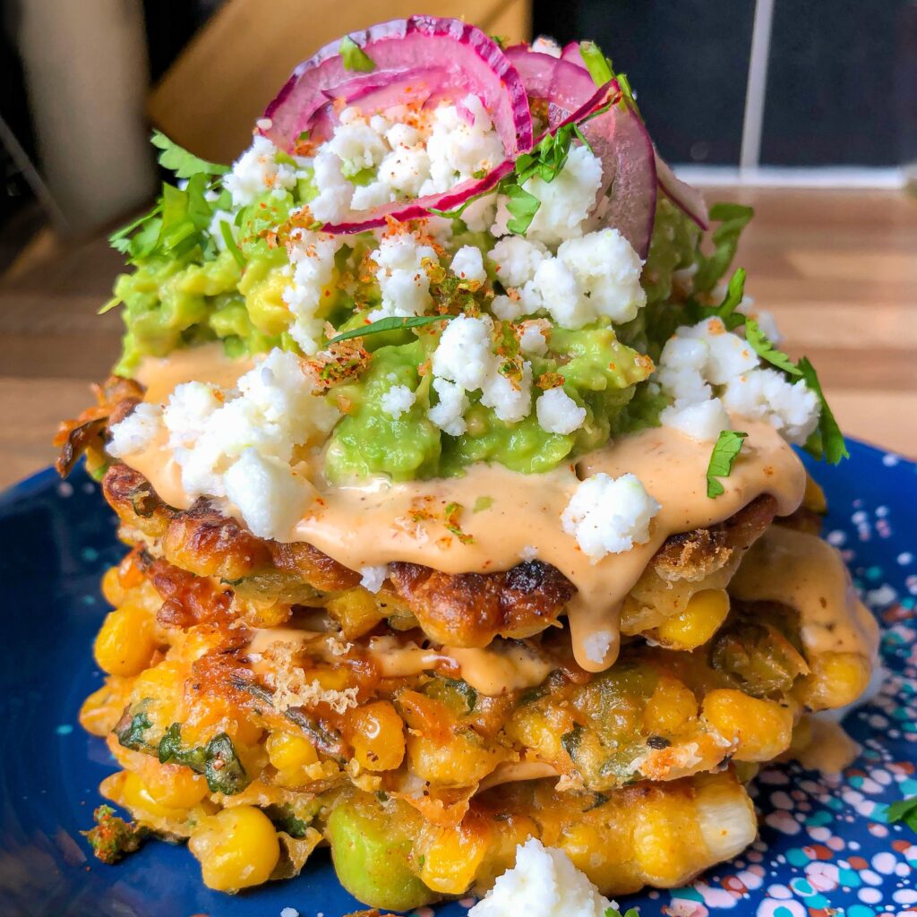 Elote Inspired Vegan Sweetcorn Fritters Recipe | Twisted