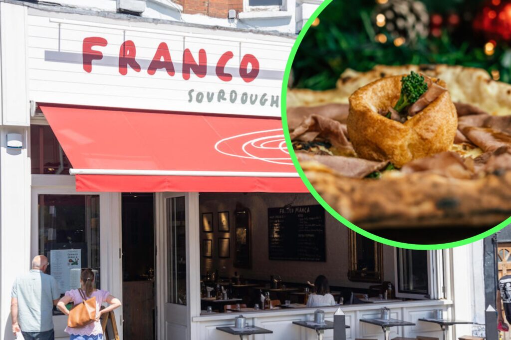 Franco Manca is serving a whole Sunday roast on a pizza for Christmas