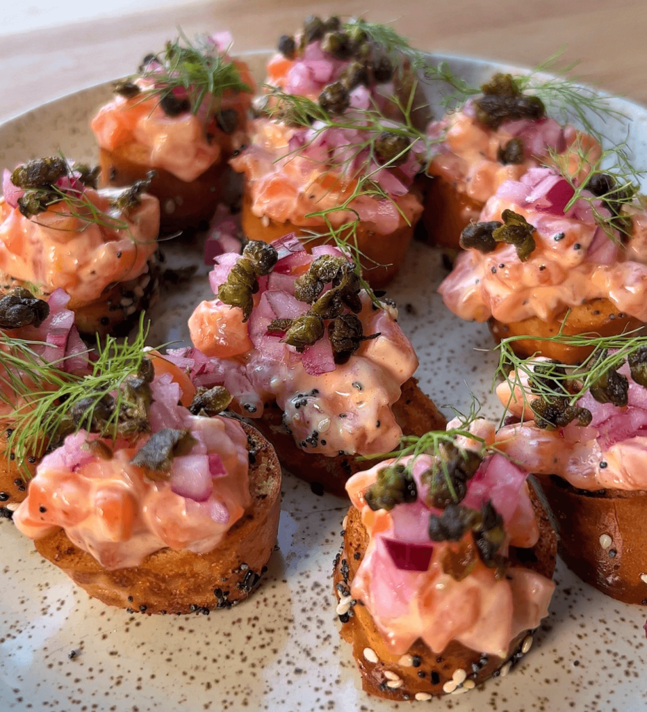 Salmon Bagel Bites Twisted