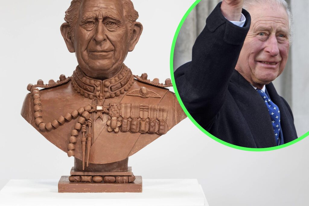 Artist makes life-sized chocolate bust of King Charles and the responses are incredible