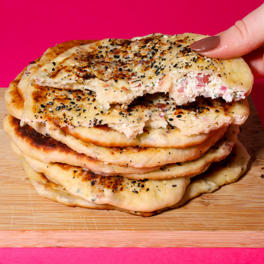 Stuffed Everything Bagel Flatbreads