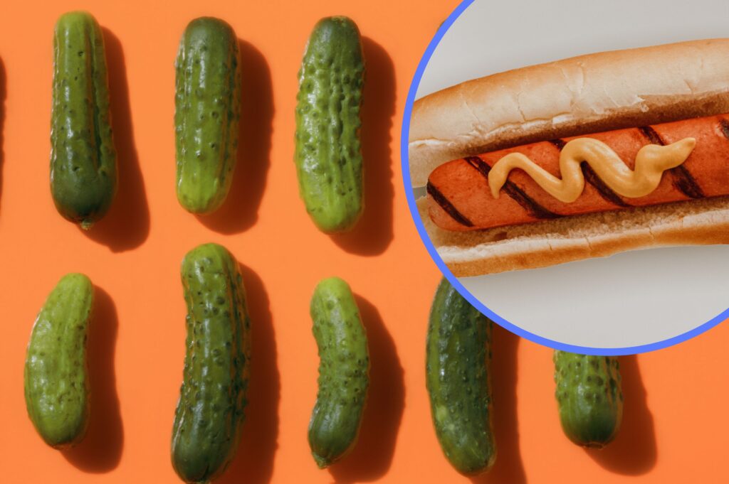 People are making hot dogs with pickles instead of buns