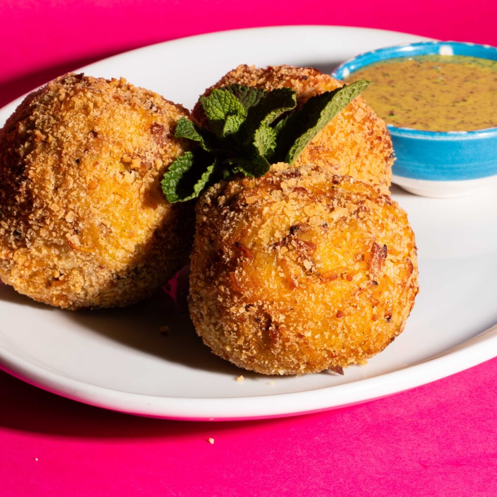 Biryani Arancini with Mint Aioli